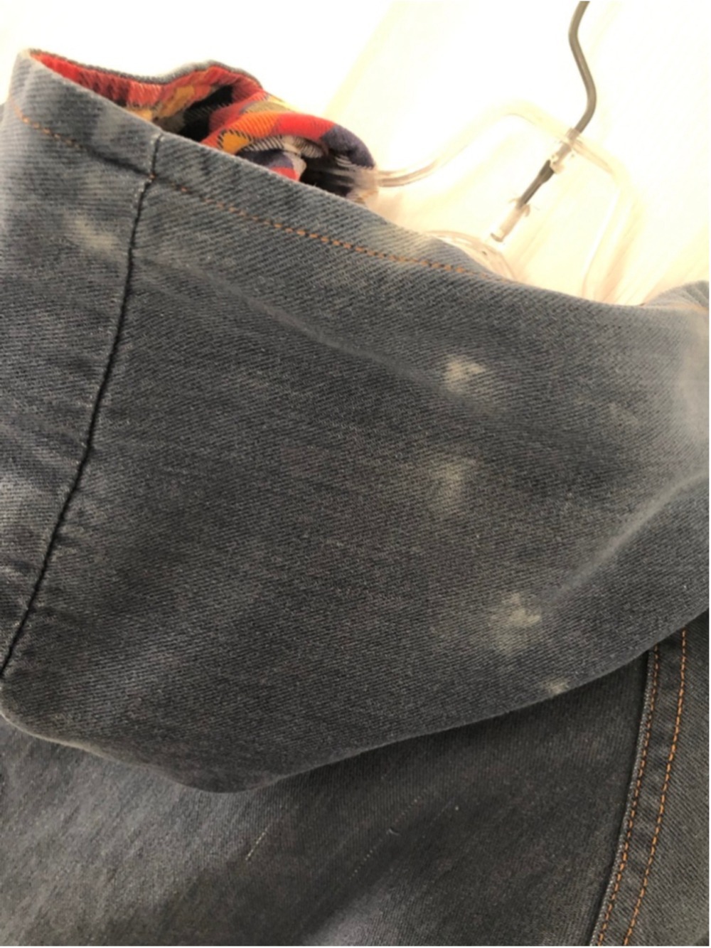 Vintage 70’s-80’s Denim Workwear Chore Jacket Cotton Plaid Lining Women’s Large - Picture 10 of 10